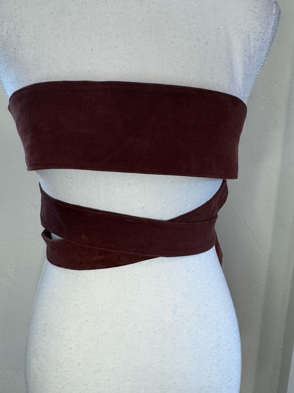 Vintage Suede Obi Brown Extra Long Wrap Waist Wide Boho 70’s Minimalist